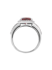 2 Carat Ruby Solitaire Band Ring In Silver-3