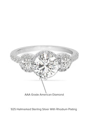 3 Carat Three Stone Promise Ring For Women-4