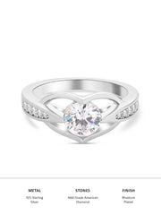 Deal Of The Month -  Cubic Zirconia 0.5 Carat Solitaire 925 Silver Ring-4