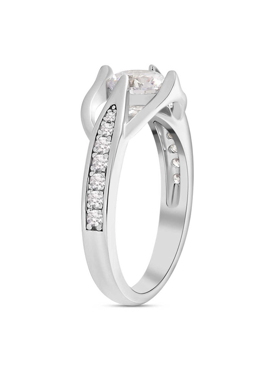 Deal Of The Month -  Cubic Zirconia 0.5 Carat Solitaire 925 Silver Ring-3