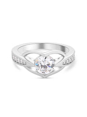 Deal Of The Month -  Cubic Zirconia 0.5 Carat Solitaire 925 Silver Ring-2