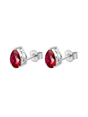 Synthetic Ruby Studs In 925 Silver-3