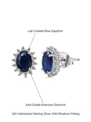 1.5 Carat Dressy Shimmering Blue Sapphire Studs In Silver-4