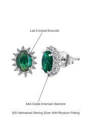 Dressy Shimmer Emerald Studs In Silver-4