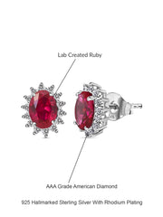 Dressy Shimmering Ruby Studs In Silver-5