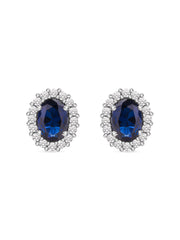 Classic Royal Blue Sapphire Stud Earring In 925 Silver-2