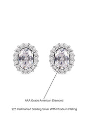 Classic 3 Carat American Diamond Earring Studs In 925 Sterling Silver-4