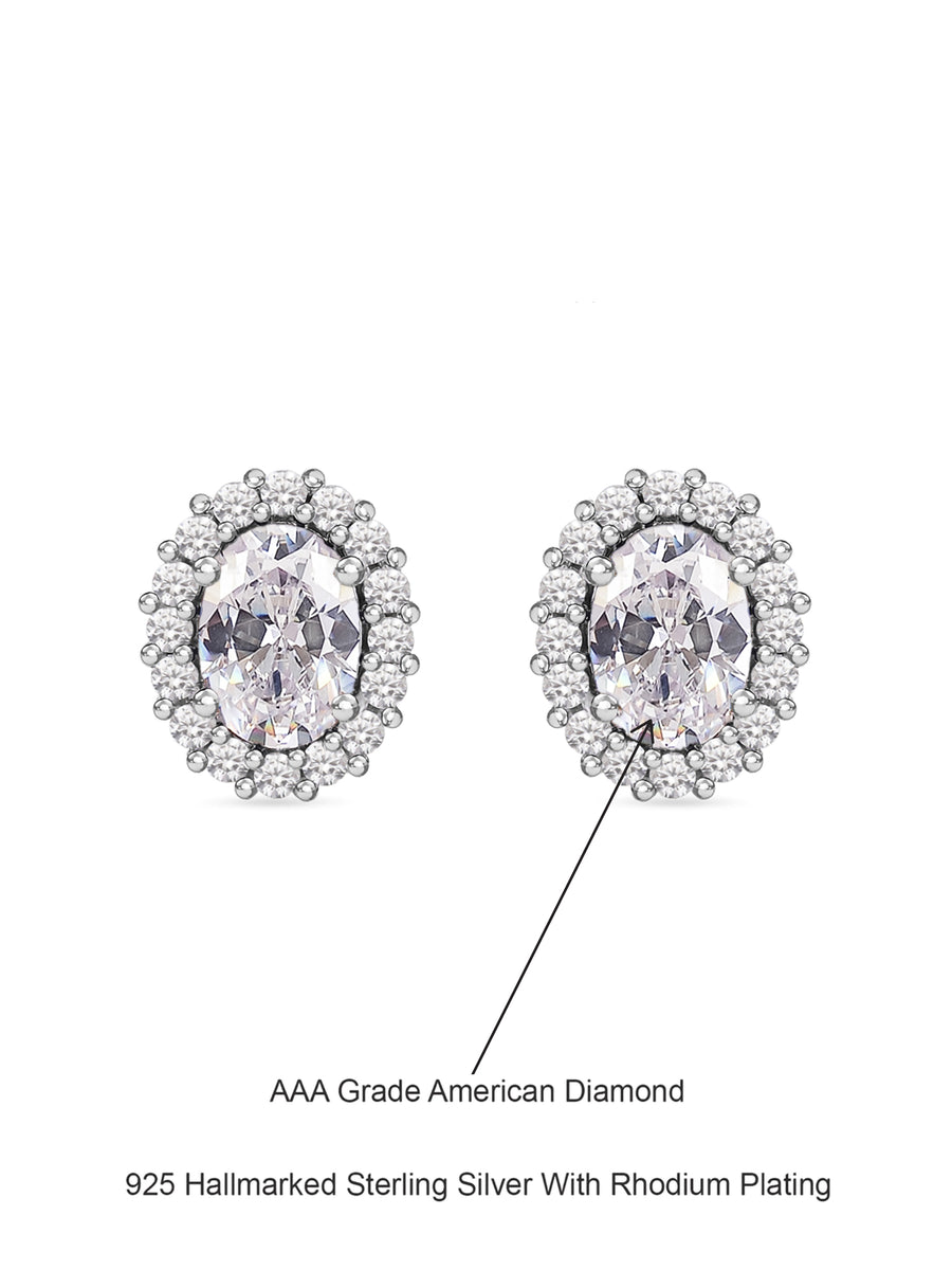 Classic 3 Carat American Diamond Earring Studs In 925 Sterling Silver-4
