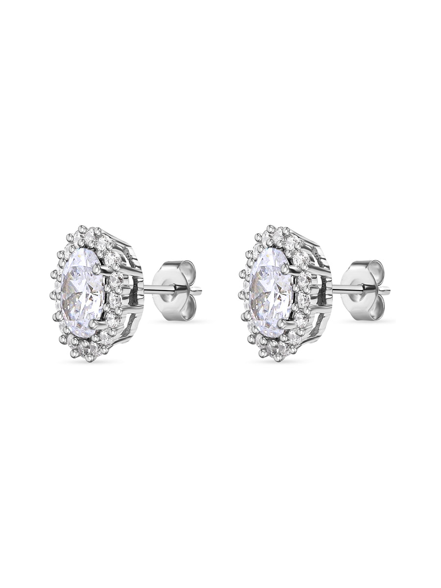 Classic 3 Carat American Diamond Earring Studs In 925 Sterling Silver-3