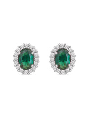Classic Emerald Earring Studs In 925 Silver-2
