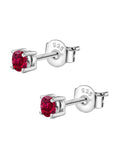 Red Ruby Half Carat Solitaire Stud Earrings For Women-3