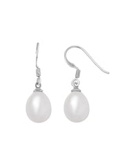 10Mm Real Pearl 925 Silver Hook Drop Earrings For Women-2