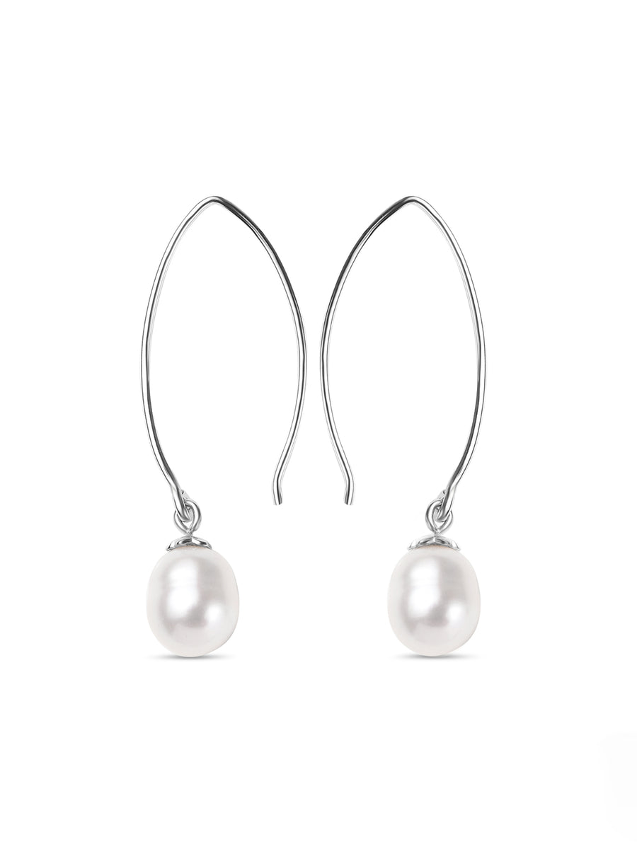 Real Pearl Drop Chic Earrings For Girls-1