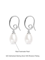 Real Pearl Drop Design Earrings-4