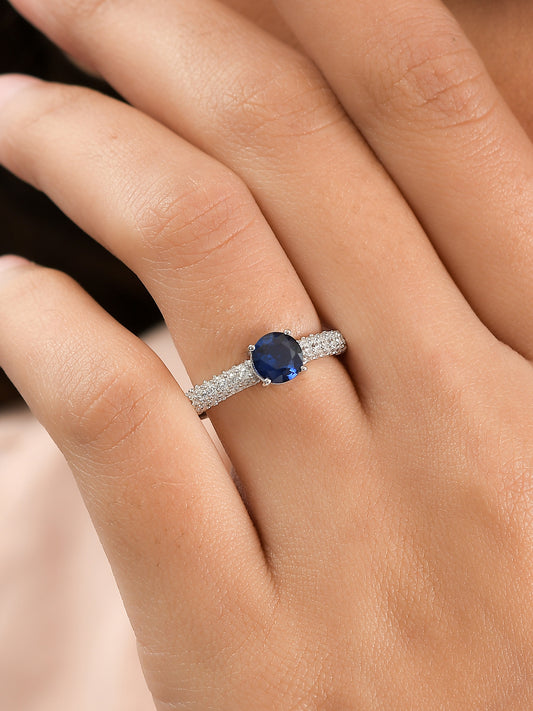 Ever So Sparkly 1 Carat Blue Sapphire Ring-1