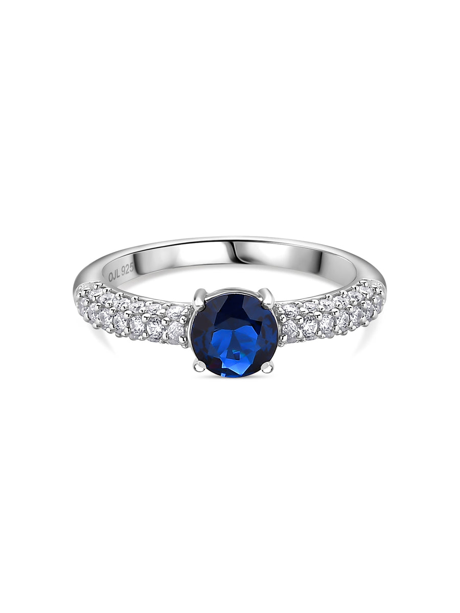 Ever So Sparkly 1 Carat Blue Sapphire Ring-2