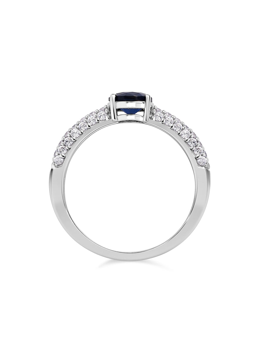 Ever So Sparkly 1 Carat Blue Sapphire Ring-3