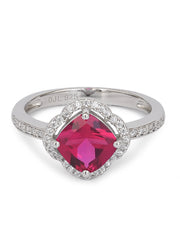 1.5 CARAT RUBY RED FLOWER SHAPE RING