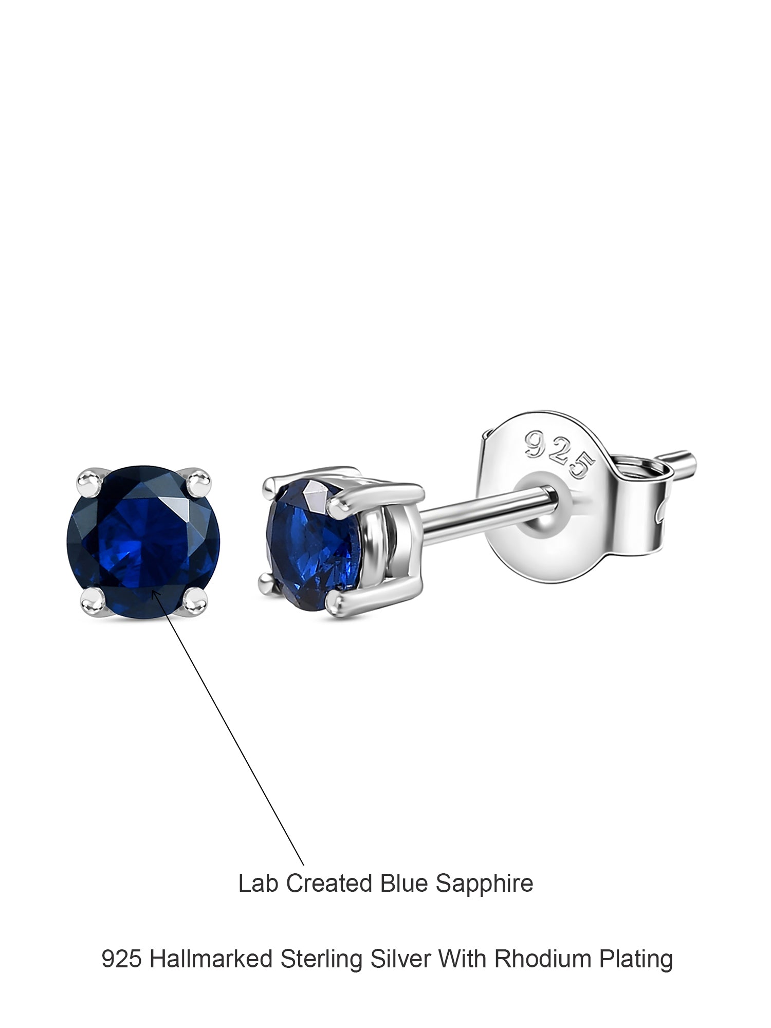 Blue Sapphire Studs Earring For Women-4