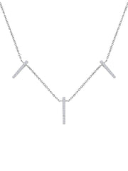 Station Choker Necklace For Women In Silver-5