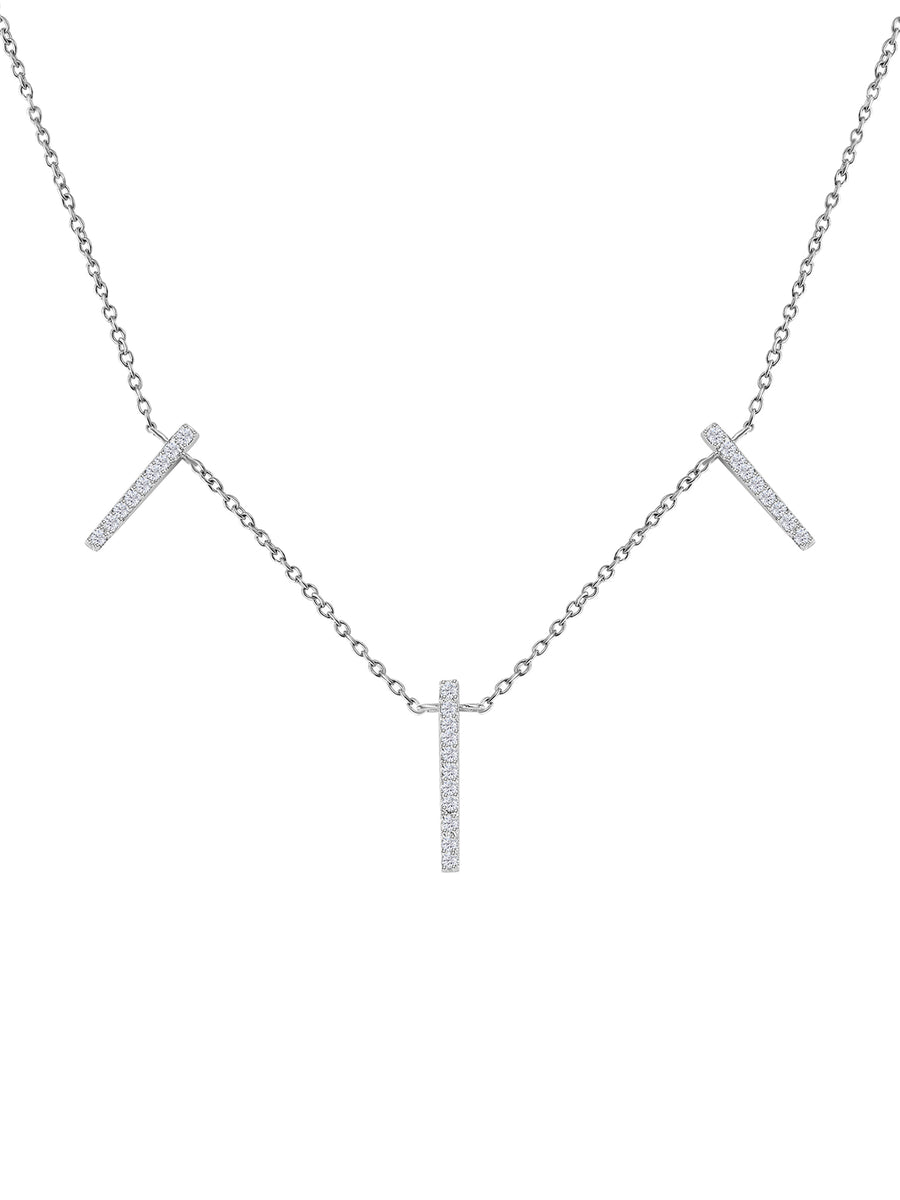 Station Choker Necklace For Women In Silver-5