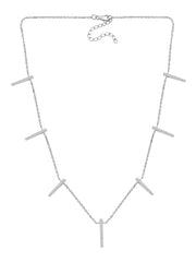 Station Choker Necklace For Women In Silver-2