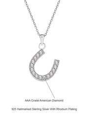 Lucky Horseshoe Pendant With Chain In 925 Silver-4