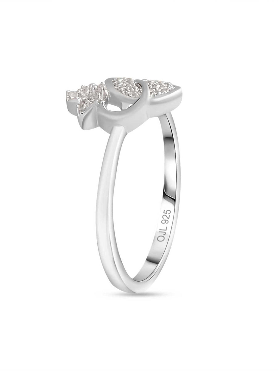 Leaf Design Silver Ring For Women-3