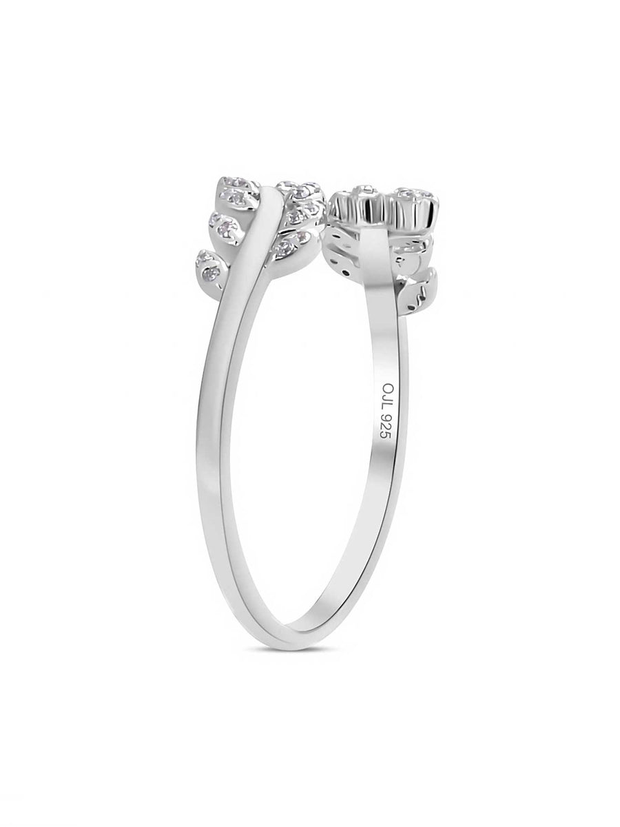 Leafy Diamond Look Ring For Women-3