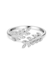 Leafy Diamond Look Ring For Women-2
