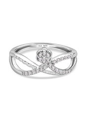 Silver Flower Loop Ring For Women-2