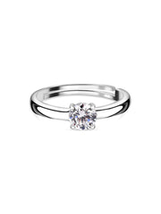 Ornate Jewels 0.8 Carat American Diamond Solitaire Adjustable Ring-2