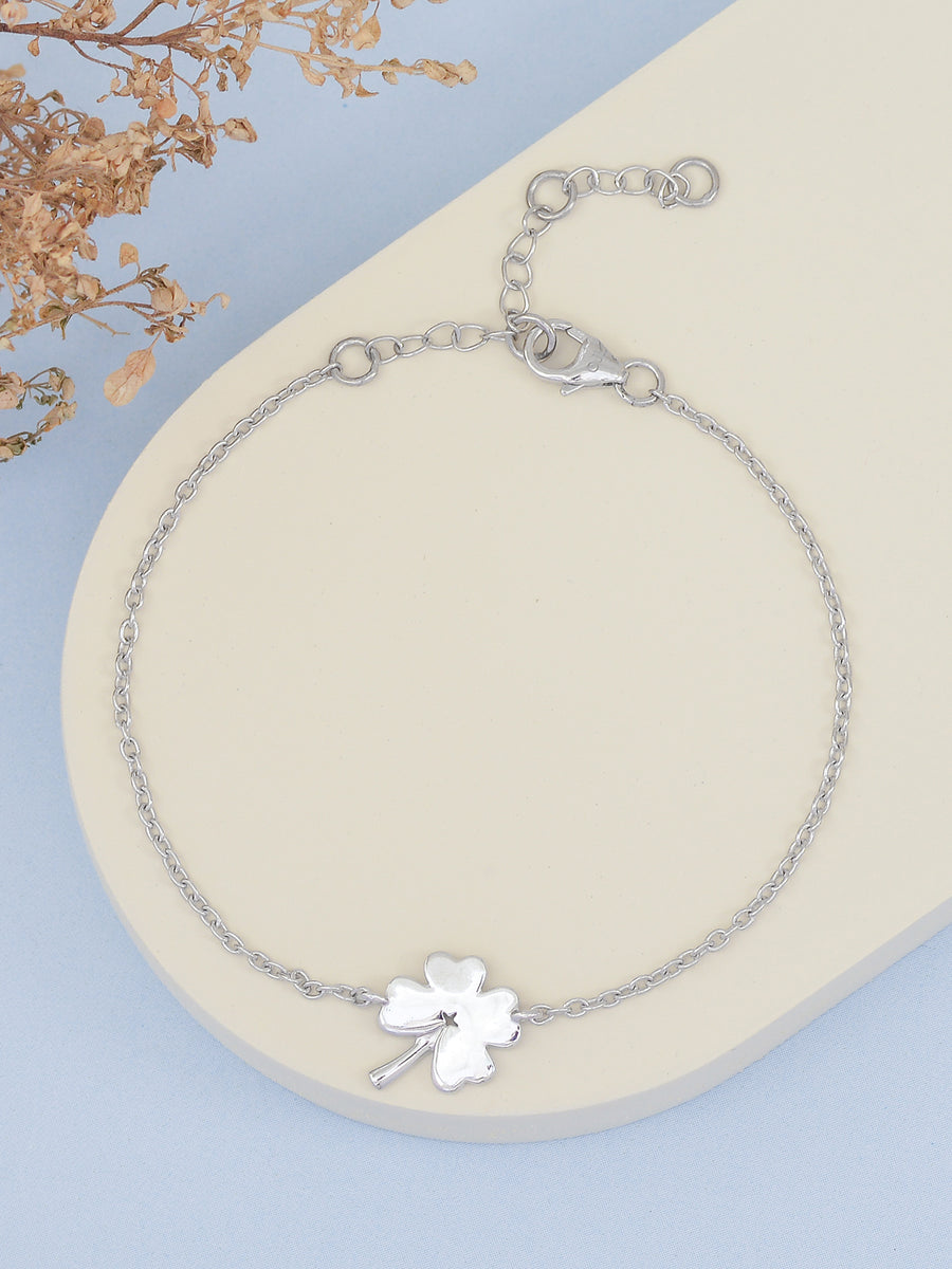 Clover Leaf Silver Bracelet For Women