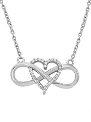 Heart Infinity Necklace In 925 Silver-2