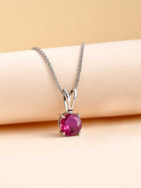 0.5 Carat Ruby Daily Wear Solitaire Pendant With Chain