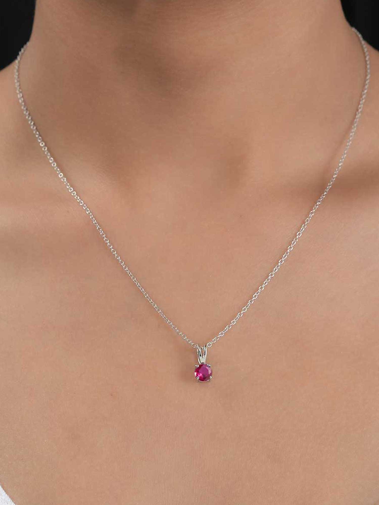 0.5 Carat Ruby Daily Wear Solitaire Pendant With Chain-1