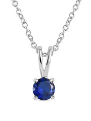 0.50 Carat Blue Sapphire Pendant In Pure Silver-2