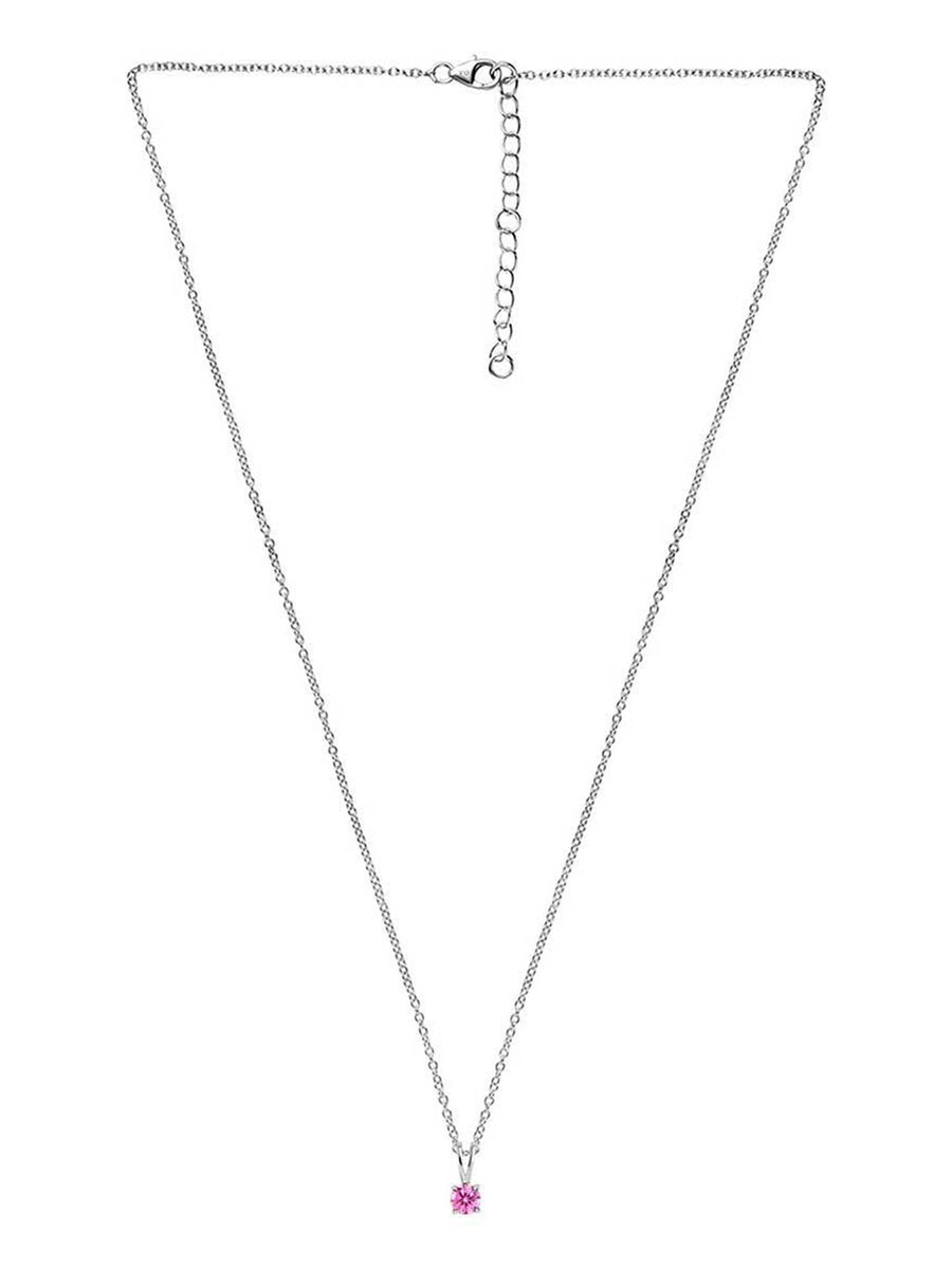 0.50 Carat Pink Cz Necklace In Pure 925 Sterling Silver For Women-3