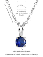0.50 Carat Blue Sapphire Pendant In Pure Silver-4
