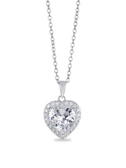 3 Carat American Diamond Pendant In Heart Shape