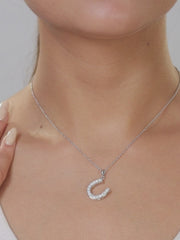 Lucky Horseshoe Pendant With Chain In 925 Silver-5