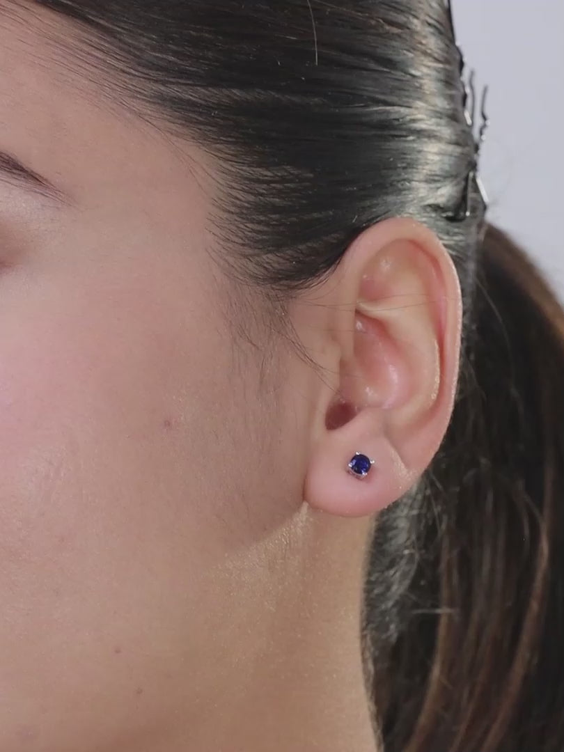 Blue Sapphire Studs Earring For Women-5