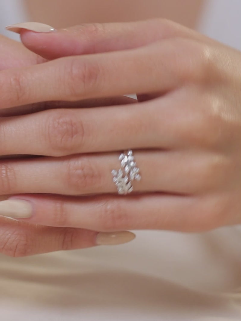 Leafy Diamond Look Ring For Women-5