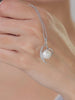 Heart Shape Real Pearl Pendant With Chain In Pure Silver-5