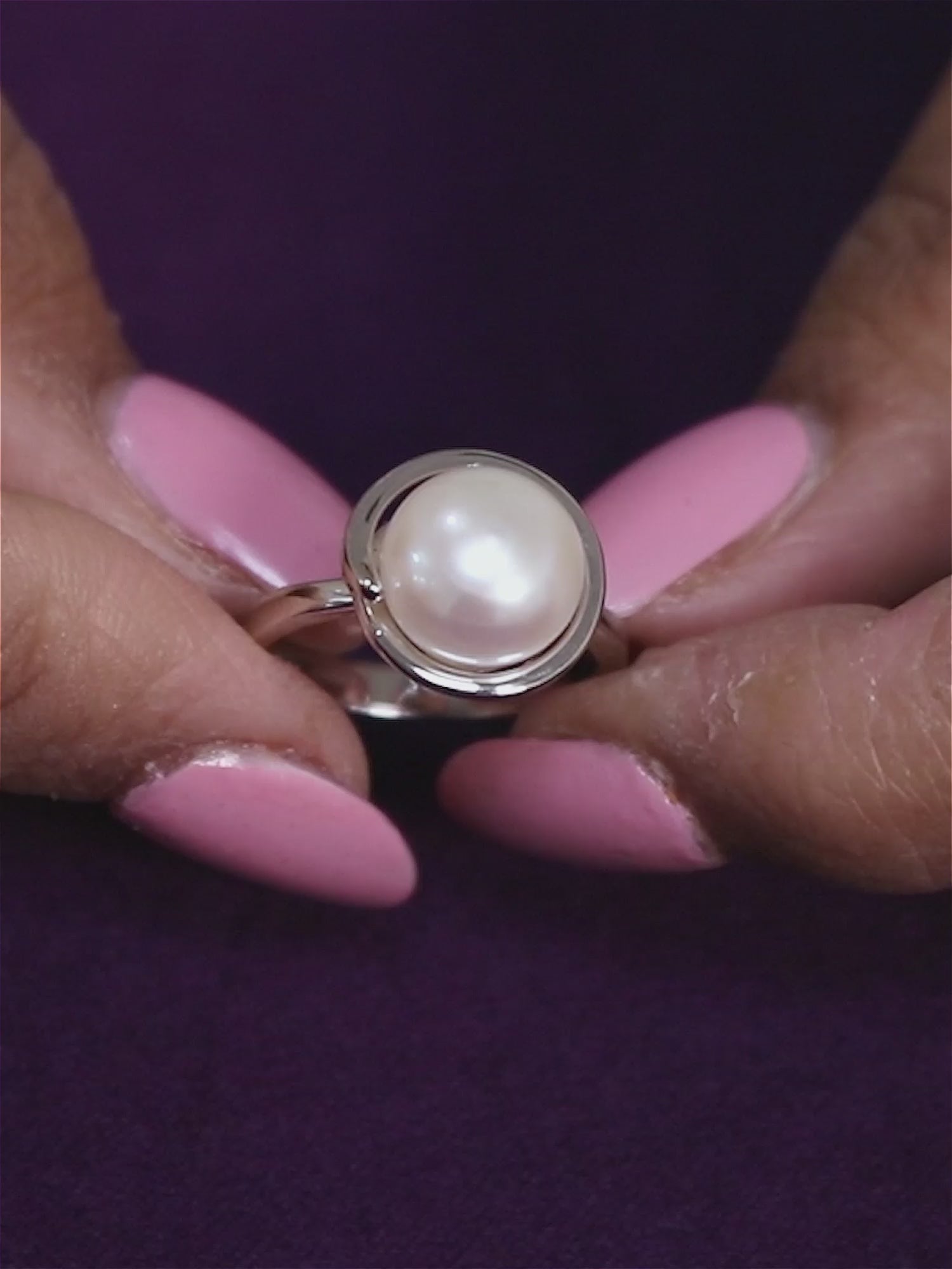 Designer Pearl Ring In 925 Silver