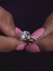 0.5 Carat American Diamond Solitaire Flower Ring