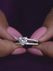 4 Carat Heart Ring For Women In Silver-5