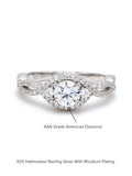 0.4 CARAT AMERICAN DIAMOND TWISTED ACCENT RING IN 925 SILVER-5