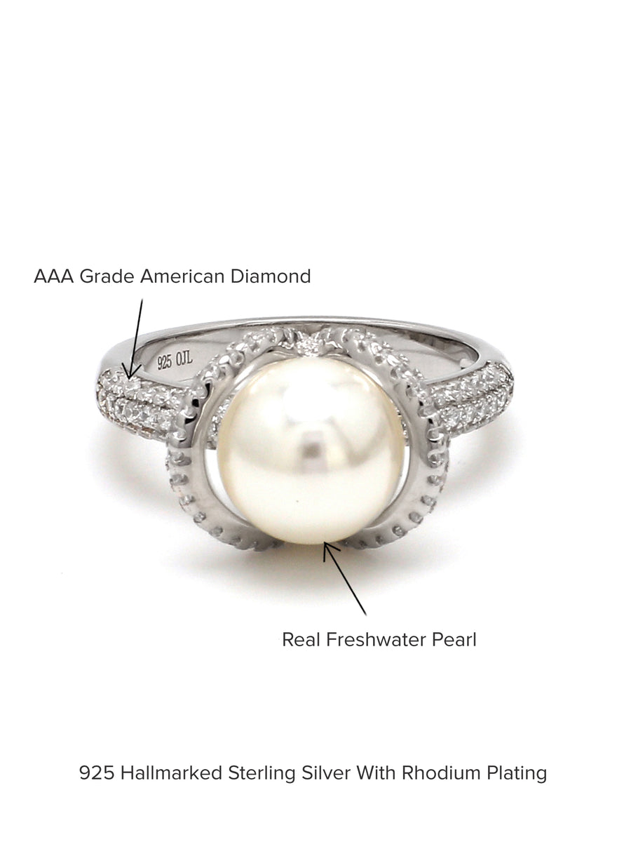 REAL PEARL ORNATE STATEMENT RING-4
