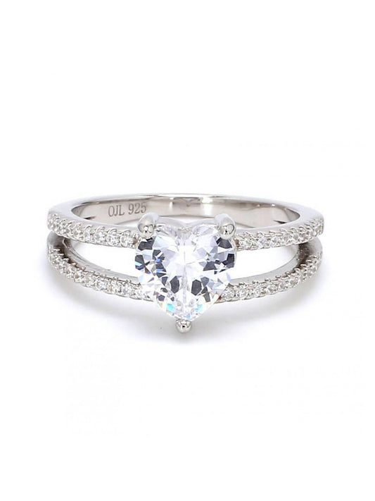 4 Carat Heart Ring For Women In Silver-1